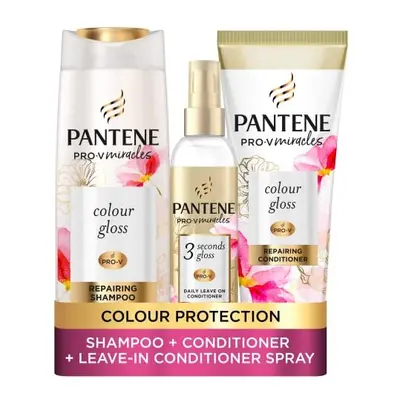 Colour Shampoo And Conditioner Set + Leave-In Conditioner Spray With Biotin and Niacinamide, Tra