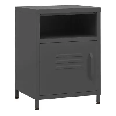 (anthracite, 1) vidaXL 1/2x Nightstand Steel Bedside Bed Side Storage Cabinet Multi Colours