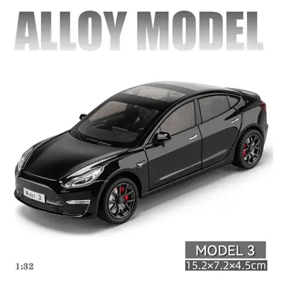 (Model Black A) New 1:24 Simulation Tesla Model Y/Model Alloy Car Model Sound And