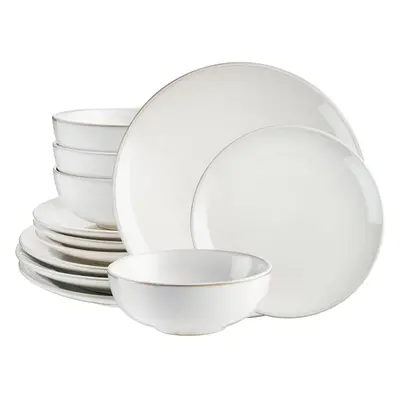 Cooks Professional Stoneware Dinner Set Nordic Kitchen Crockery Plate Bowl Mug Dish Piece White