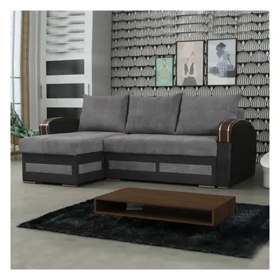 (Grey, Left Corner) Sydney Ottoman Storage Corner Sofa Bed