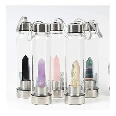 Healing Natural Quartz Water Bottle for Making Crystal Infused Gemwater ? Includes Gem Stones an