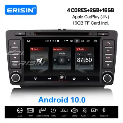 3-UI Android 10.0 Car Stereo DAB+ Satnav WiFi CarPlay Head Unit For Skoda Octavia Yeti