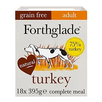 Forthglade Complete Natural Wet Dog Food - Grain Free Turkey with vegetables (18 x 395g) Trays -