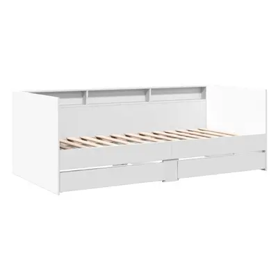 (white, x cm) vidaXL Daybed with Drawers Sofa Bed Guest Bed Black 100x200 cm Engineered Wood