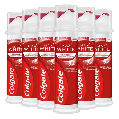 Colgate Max White Luminous Whitening Toothpaste Pump x 100ml Pack - Mint