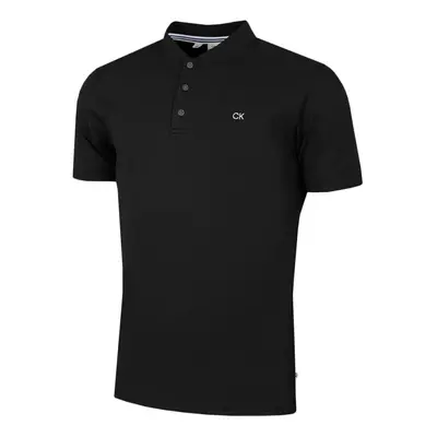 (XL, Black) Calvin Klein Mens Blade Collar Campus Golf Polo Shirt