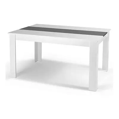 White and Black Wood Dining Table High Glossy Dining Table(117x77x75)