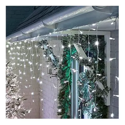 480 White LED Icicle Lights Timer Multi Speed Fairy 9.5M In or Outdoor