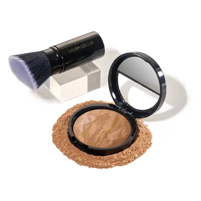 LAURA GELLER NEW YORK Baked Balance-N-Brighten Color Correcting Foundation Sand + Kabuki Brush