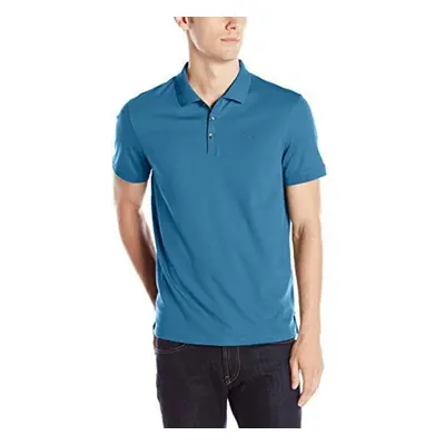 Calvin Klein Men's Liquid Cotton Regular Fit Polo Poseidon X-Large