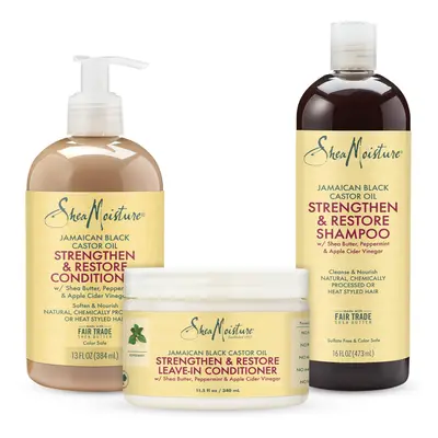 SheaMoisture Curly Bundle: oz Shampoo oz Conditioner 11.5 oz Leave-in with Jamaican Black Castor