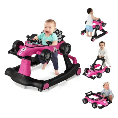 (Rose) Baby Walker, in Baby Sit and Stand Walker, Adjustable Height and Speed, Lockable Rear Whe