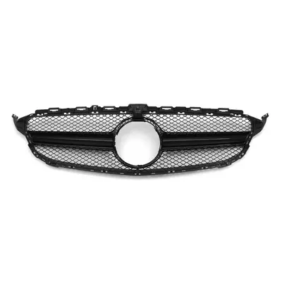 Black AMG C63 Style Grill Grille For Mercedes Benz With Camera