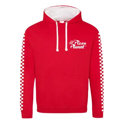 (S, Red/White) Toy Story Unisex Adult Pizza Planet Hoodie