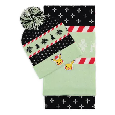 POKEMON Pikachu Christmas Festive Beanie & Scarf Gift Set - BSC018773POK