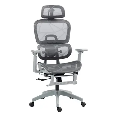 HOMCOM Ergonomic Office Chair Swivel Computer Chair with 3D Armrest Grey