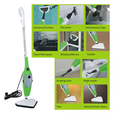 10In1 Hot Steam Mop Cleaner 1300W Handheld Steamer Floor Carpet Washer