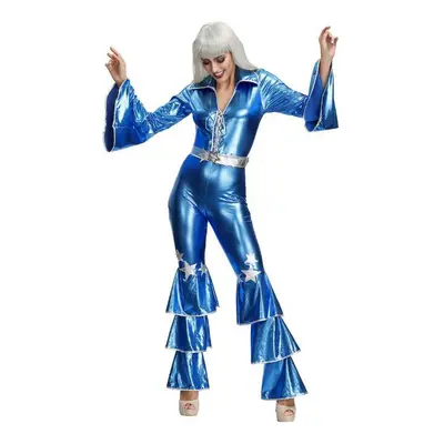 (M) Women Disco Jumpsuit Costume Hippie Dance Bodysuit