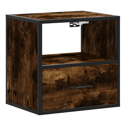 (smoked oak, pcs) vidaXL Wall-mounted Bedside Cabinet Smoked Oak 40x31x39.5 cm cabinet