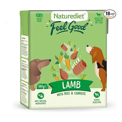 NATUREDIET Feel Good Wet Dog Food, Natural and Nutritionally Balanced, Lamb, 390g (Pack of 18)