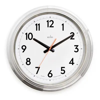 Acctim Clayton Large Chrome Effect Quartz Wall Clock 40cm