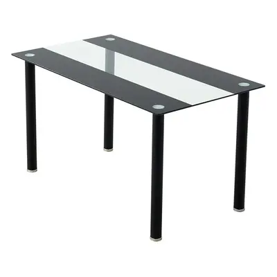 KOSY KOALA STUNNING GLASS BLACK AND CLEAR DINING TABLE (Table only,no chairs)