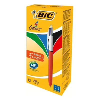 BIC Colours Original Fine Ball Pens Fine Point (0.8 mm) - Box of