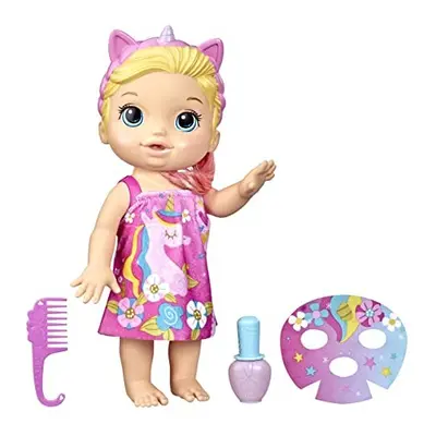 F3564 Baby Beauty Doll 32.5 cm Unicorn Theme Makeup and Magic Nails, Blonde Hair, Children