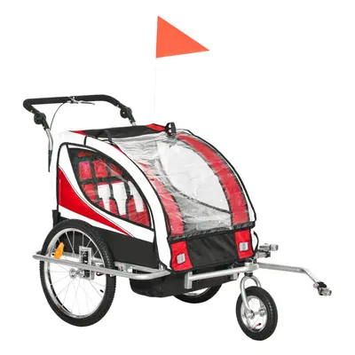 HOMCOM Seat Child Bike Trailer, Baby Bicycle Trailer for Kids, Red