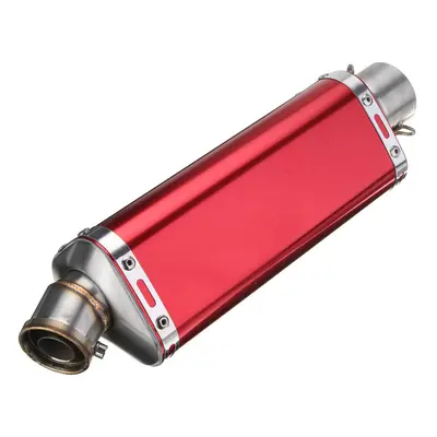 (Red 1) 38-51mm Stainless Steel Universal Motorcycle Exhaust Muffler Pipe with Silencer