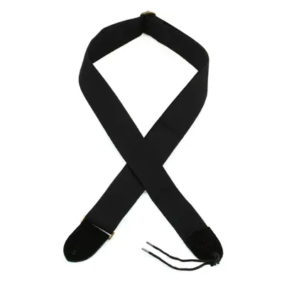 Cotton/Leather Strap - 2" - Black