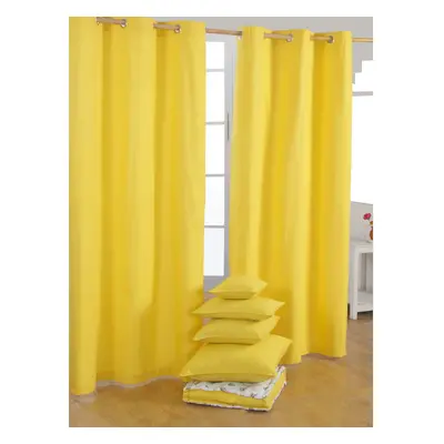 Homescapes Plain Cotton Eyelet Curtains