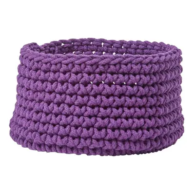 (Deep Purple) Cotton Knitted Round Storage Basket, x cm