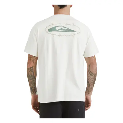 (XXL, Snow White) Quiksilver Mens Mikey Short Sleeve Crew Neck Cotton T-Shirt Top Tee - Snow Whi