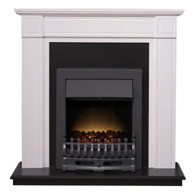 Adam Georgian Fireplace Suite in Pure White with Blenheim Electric Fire in Black, Inch