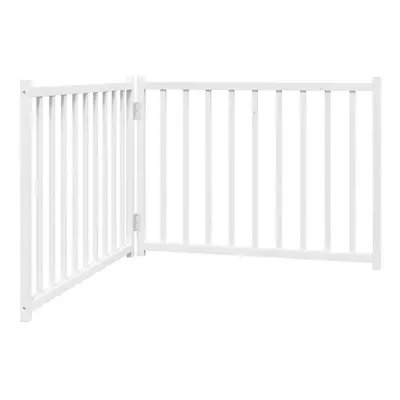 (white, x x cm/ pcs) vidaXL Dog Gate with Door Foldable Dog Fence Barrier Pet Gate Solid Wood Fi