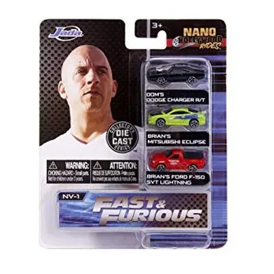 Fast & Furious 1.65" Nano 3-Pack Die-cast Cars, Toys for Kids and Adults