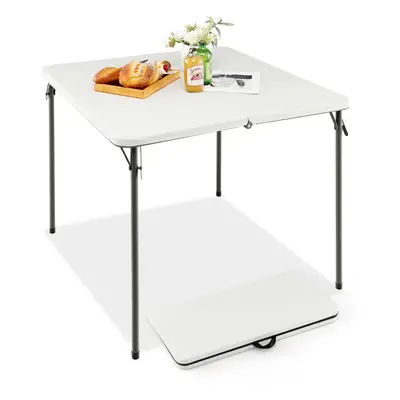 Folding Camping Table Portable Dining Picnic Table w/ Handle White