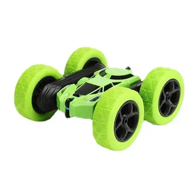 (Green) 2.4g Charging Remote Control Rollover Climbing Double-sided Plastic Rotate Stunt Car Red