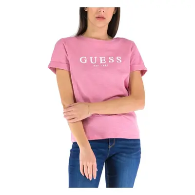 GUESS Women's Essential Short Sleeve Roll Cuff Tee Vintage Blush