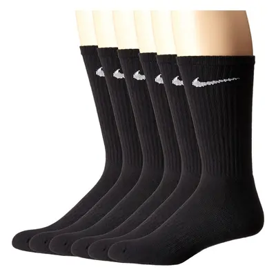 NIKE Unisex Performance Cushion Crew Socks with Band (6 Pairs) Black/White Large