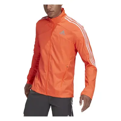 adidas Men's Marathon Jacket 3-Stripes Solar Red/White Small