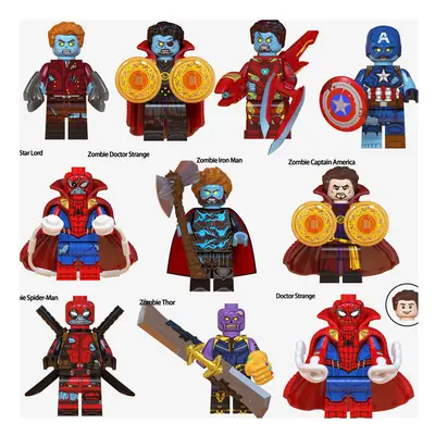 10PCS Zombie Doctor Strange Spider-man Minifigures Toys Fit Lego