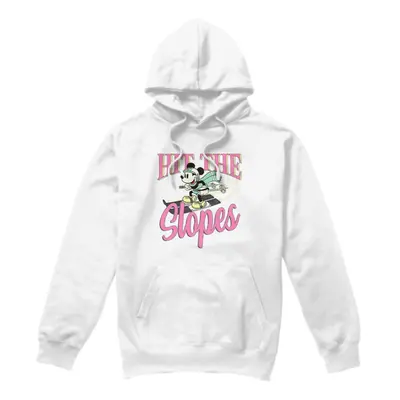 (L, White) Disney Mens Hit The Slopes Mickey Mouse Hoodie