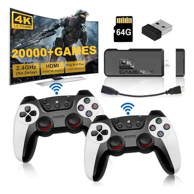 K9 Wireless Retro Game Console 4K HD 30,000+ Classic Games With Dual 2.4G Wireless Controllers