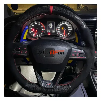 (style 02) Custom Leather Suede Car Steering Wheel Cover For Seat Leon Cupra R Leon