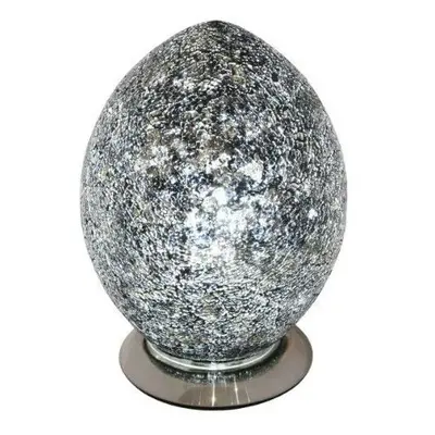 Mosaic Egg Lamp, Glass, Black, Medium