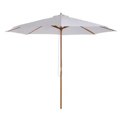 Outsunny 3(m) Wooden Garden Parasol Sun Shade Outdoor Umbrella Canopy Cream