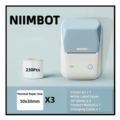 (Be 40x60 Rolls) Niimbot B1 Label Printer Portable Handheld Thermal Printer Mini Barcode QR Code